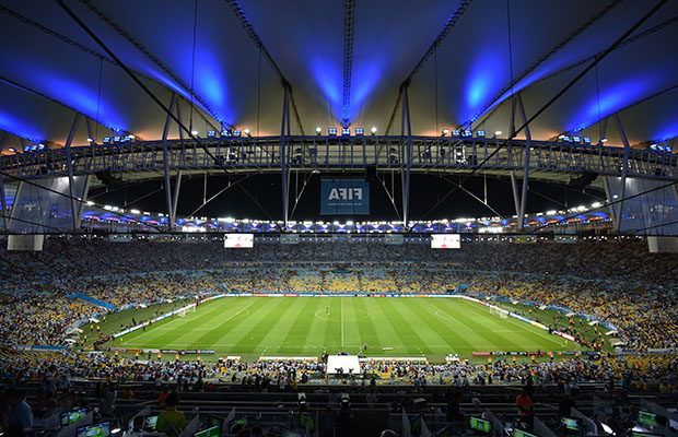 Une vue intérieure du stade Maracana de Rio qui va acceuillir la finale de la Coupe du monde 2014. (Photo AFP)  