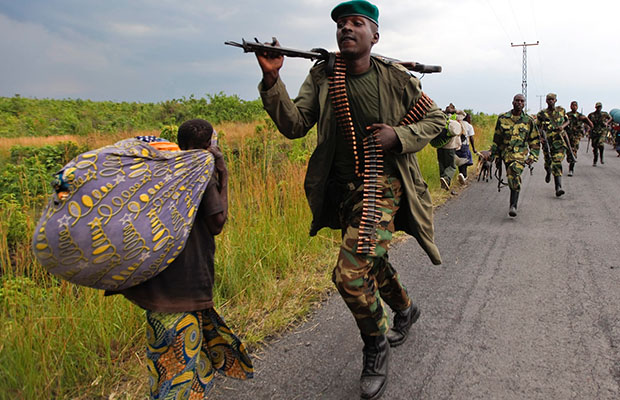 Des hommes du M23 au cours de leurs opérations dans le Nord-Kivu en 2013. 