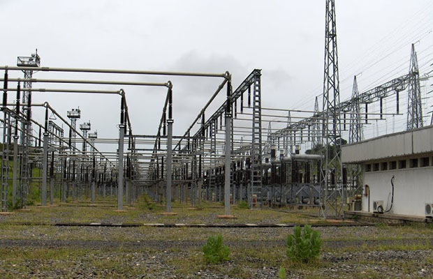 Poste de dispersion d’Inga d’où part l’électricité vers les lignes à haute tension  A (HTA).