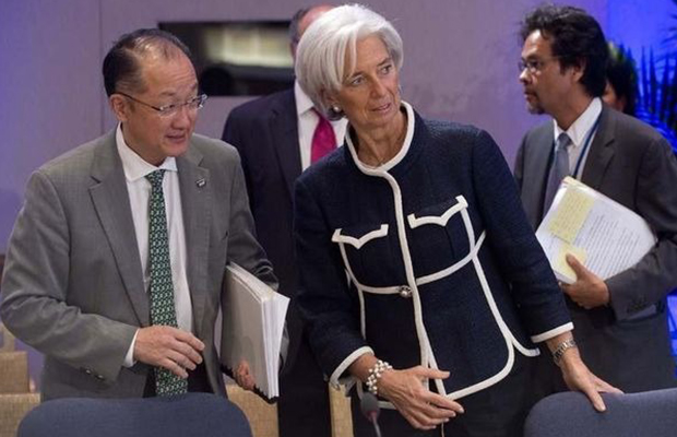 Le président de la Banque mondiale, Jim Yong Kim, et la directrice générale du FMI, Christine Lagarde.