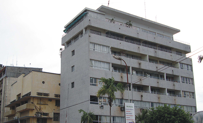 Le siège de l’Office congolais de contrôle à Kinshasa.
