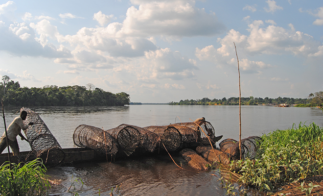 La pêche artisanale sur le fleuve Congo.